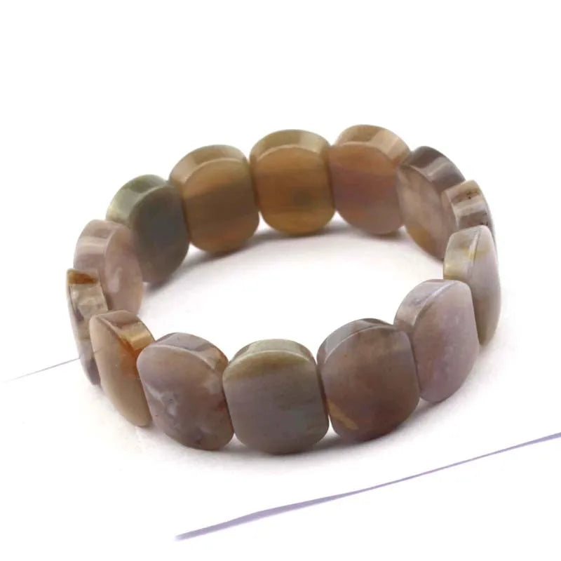Ocean Agate Stone Beads Bracelet Diy Jewelry For Woman
