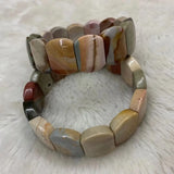 Ocean Agates Stone Beads Bracelet Natural Gem Jewelry Bangle