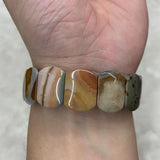 Ocean Agates Stone Beads Bracelet Natural Gem Jewelry Bangle