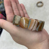 Ocean Agates Stone Beads Bracelet Natural Gem Jewelry Bangle