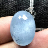 Ocean Aquamarine Beads Necklace Pendant Crystal Stone Silver 19x13x9mm Jewelry