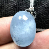 Ocean Aquamarine Beads Necklace Pendant Crystal Stone Silver 19x13x9mm Jewelry