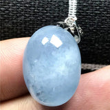 Ocean Aquamarine Beads Necklace Pendant Crystal Stone Silver 19x13x9mm Jewelry