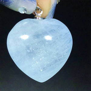 Ocean Aquamarine Crystal Pendant 925 Silver AAAAA