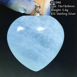 Ocean Aquamarine Crystal Pendant 925 Silver AAAAA