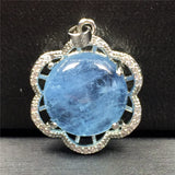 Ocean Aquamarine Necklace Pendant - Crystal Stone Beads Silver Jewelry