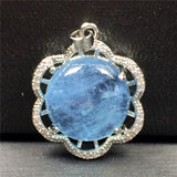 Ocean Aquamarine Necklace Pendant - Crystal Stone Beads Silver Jewelry