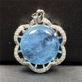 Ocean Aquamarine Necklace Pendant - Crystal Stone Beads Silver Jewelry