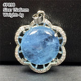 Ocean Aquamarine Necklace Pendant - Crystal Stone Beads Silver Jewelry