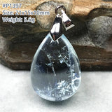 Ocean Aquamarine Pendant Healing Love Gift Crystal Silver Jewelry
