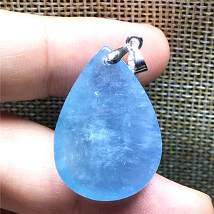 Ocean Aquamarine Round Beads Pendant Clear Healing Luck Love Gift AAAAA