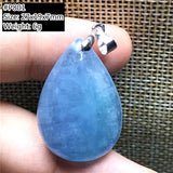 Ocean Aquamarine Round Beads Pendant Clear Healing Luck Love Gift AAAAA