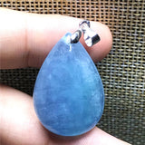 Ocean Aquamarine Round Beads Pendant Clear Healing Luck Love Gift AAAAA