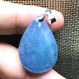 Ocean Aquamarine Round Beads Pendant Clear Healing Luck Love Gift AAAAA