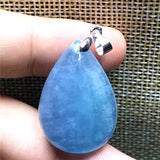 Ocean Aquamarine Round Beads Pendant Clear Healing Luck Love Gift AAAAA