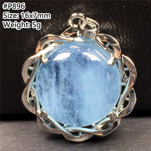 Natural Ocean Aquamarine Pendant Healing Luck AAAAA