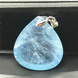 Aquamarine Pendant Jewelry Healing Luck Gift Crystal 26x23x10mm Beads Stone A