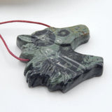 Natural Ocean Kambaba Carved Horse Head Charms Pendant Bead