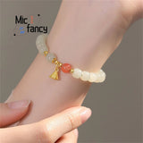 Natural Old Bead Hetian Jade Bracelet Sweet Romantic Women Jewelry Gift