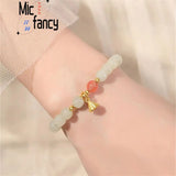 Natural Old Bead Hetian Jade Bracelet Sweet Romantic Women Jewelry Gift