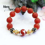 Red Agate Tiger Tooth Pearl Chalcedony Bead Hand String