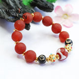 Red Agate Tiger Tooth Pearl Chalcedony Bead Hand String