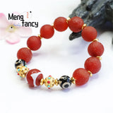 Red Agate Tiger Tooth Pearl Chalcedony Bead Hand String