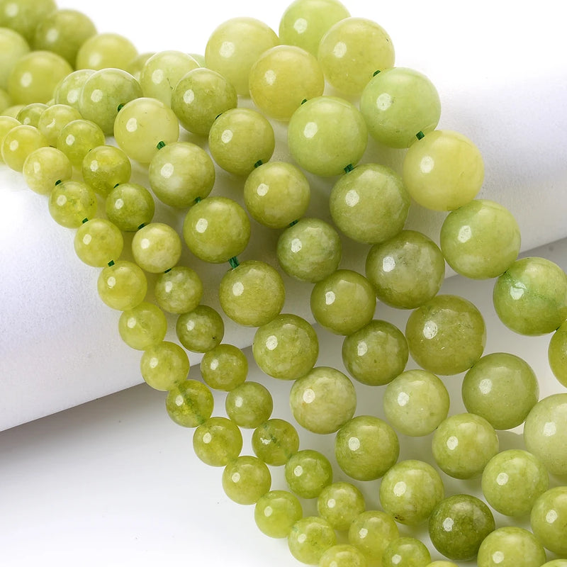 Olive Stone Beads Peridot Spacer Beads for Jewelry Making DIY 6 8 10mm