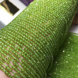 Olivine 3X4mm Roundel Faceted Gemstone Beads 925 Silver Jewelry 15inch