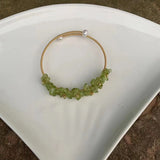 Natural Olivine Crystal Peridot Bracelet Bangle Gem Jewelry