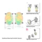 Colorful Opal Gemstone Sterling Silver Stud Earring for Women