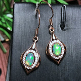 925 Silver Natural Opal Earrings Light Reflective Gem