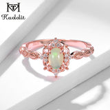 Natural Opal Oval 4*6mm Gemstone Ring 925 Silver Wedding Band