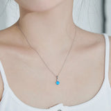 Natural Opal S925 Sterling Silver Pendant Necklace Gem 4 Craws Chain