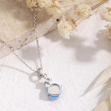 Natural Opal S925 Sterling Silver Pendant Necklace Gem 4 Craws Chain