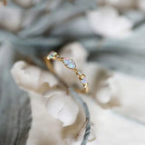 Opal Stacking Resizable Ring 925 Silver 14K Plated Geometric Jewelry