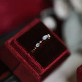 Opal Stacking Resizable Ring 925 Silver 14K Plated Geometric Jewelry