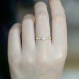 Opal Stacking Resizable Ring 925 Silver 14K Plated Geometric Jewelry