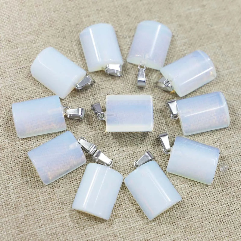Natural Opal Stone Necklace Pendant Reiki Charm DIY Jewelry Making