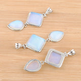 Opal Stone Square Water Drop Pendant Charm Reiki Chakra Jewelry