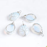 Opal Stone Tree of Life Pendant Wire Wrapped Jewelry Lot
