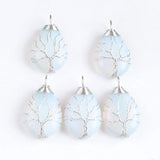 Opal Stone Tree of Life Pendant Wire Wrapped Jewelry Lot
