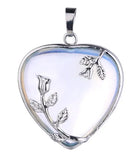 Natural Opal Heart-shaped Lucky Amulet Pendant Crystal Tibetan Wedding Gemstone