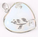 Opal Heart Lucky Amulet Pendant Healing Gemstone Charm Reiki Jewelry