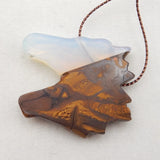 Opalite Boulder Opal Carved Horse Head Pendant Bead 43x40x10mm