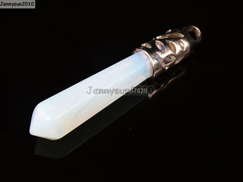 Opalite Hexagonal Healing Pendant Necklace Earrings
