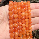 Orange Angels Stone Beads Round Spacer Jewelry Making DIY Bracelet