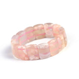 Orange Cherry Agate Gemstone Rectangle Beads Bracelet 16x10mm
