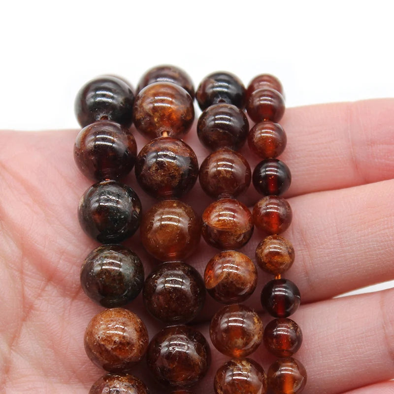 Orange Garnet Round Stone Beads 6/8/10mm