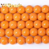 Orange Jades Stone Beads Round Loose Charm Beads Jewelry Making DIY 8mm
